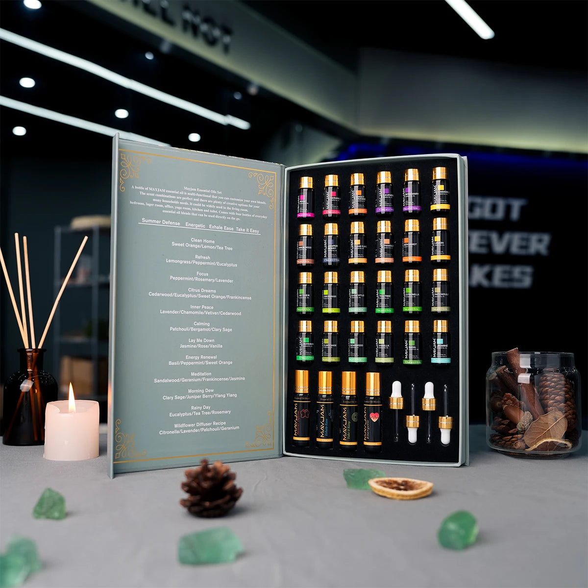 Premium Essential Oils Gift Box 28 Bottles – Aromatherapy Collection | Mayjam