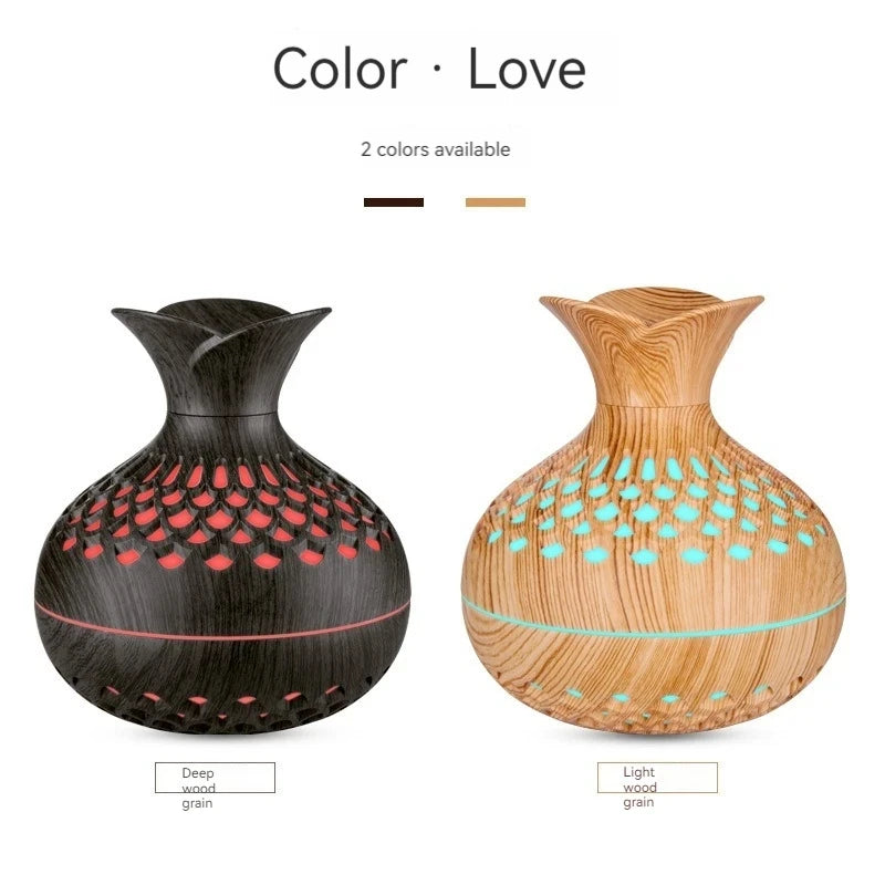 Aroma Diffuser Wood Grain 300ml  – USB Ultrasonic Essential Oil Humidifier
