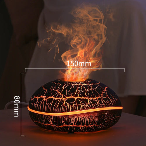 Flame Aroma Diffuser 200ml Volcano Crack – Essential Oil Humidifier with Remote & 7-Color LED Light