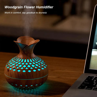 Aroma Diffuser Dark Wood Grain 300ml  – USB Ultrasonic Essential Oil Humidifier