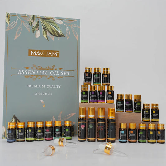 Premium Essential Oils Gift Box 28 Bottles – Aromatherapy Collection | Mayjam