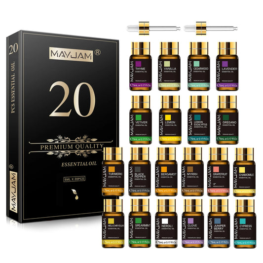 Essential Oils Gift Box 20 Bottles – Aromatherapy Collection | Mayjam