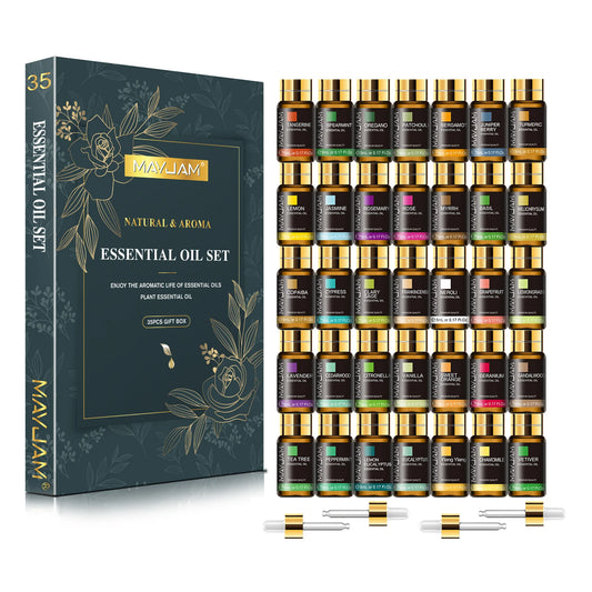 Natural & Aroma Essential Oil Gift Box 35 Bottles –  Relaxation Collection | Mayjam