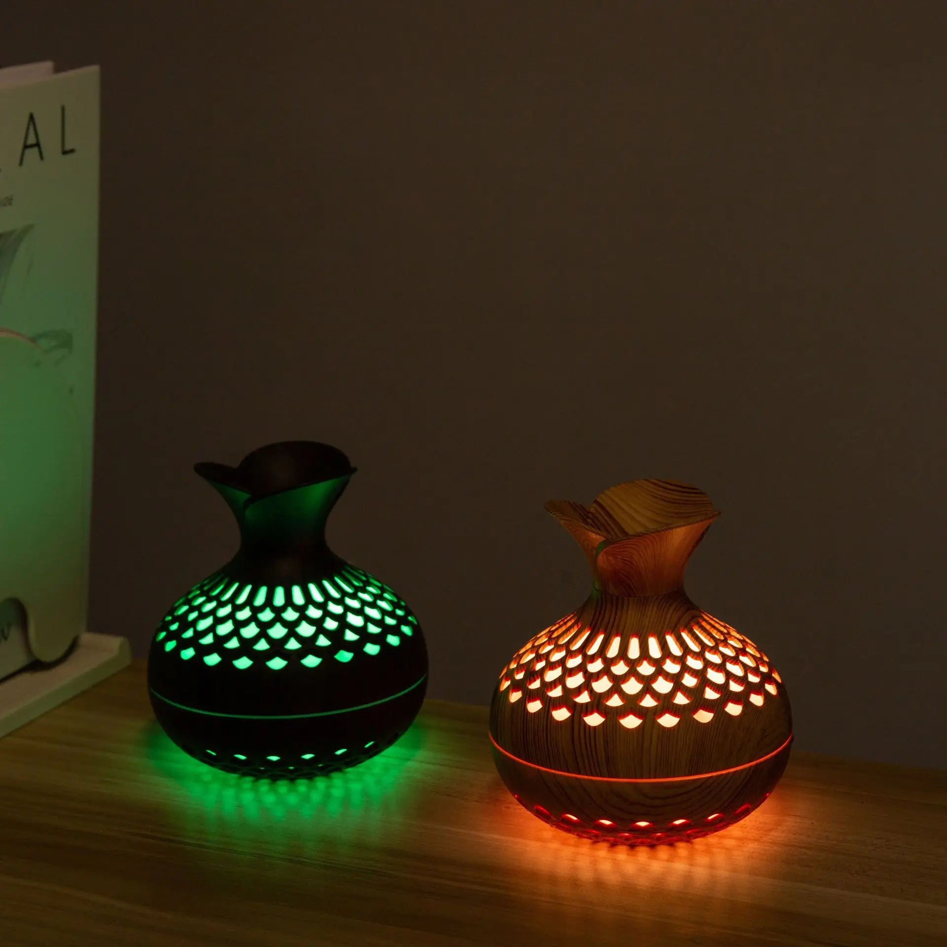 Aroma Diffuser Wood Grain 300ml | USB Ultrasonic Essential Oil Humidifier Light Wood Grain