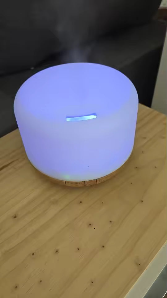 500ml Wood Grain Aroma Diffuser - Ultrasonic USB Humidifier & Night Light