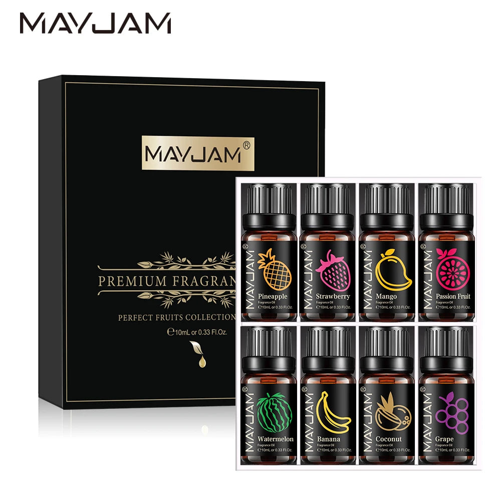 Fruit Aroma Fragrance Oil Gift Set 8 Bottles | Mayjam