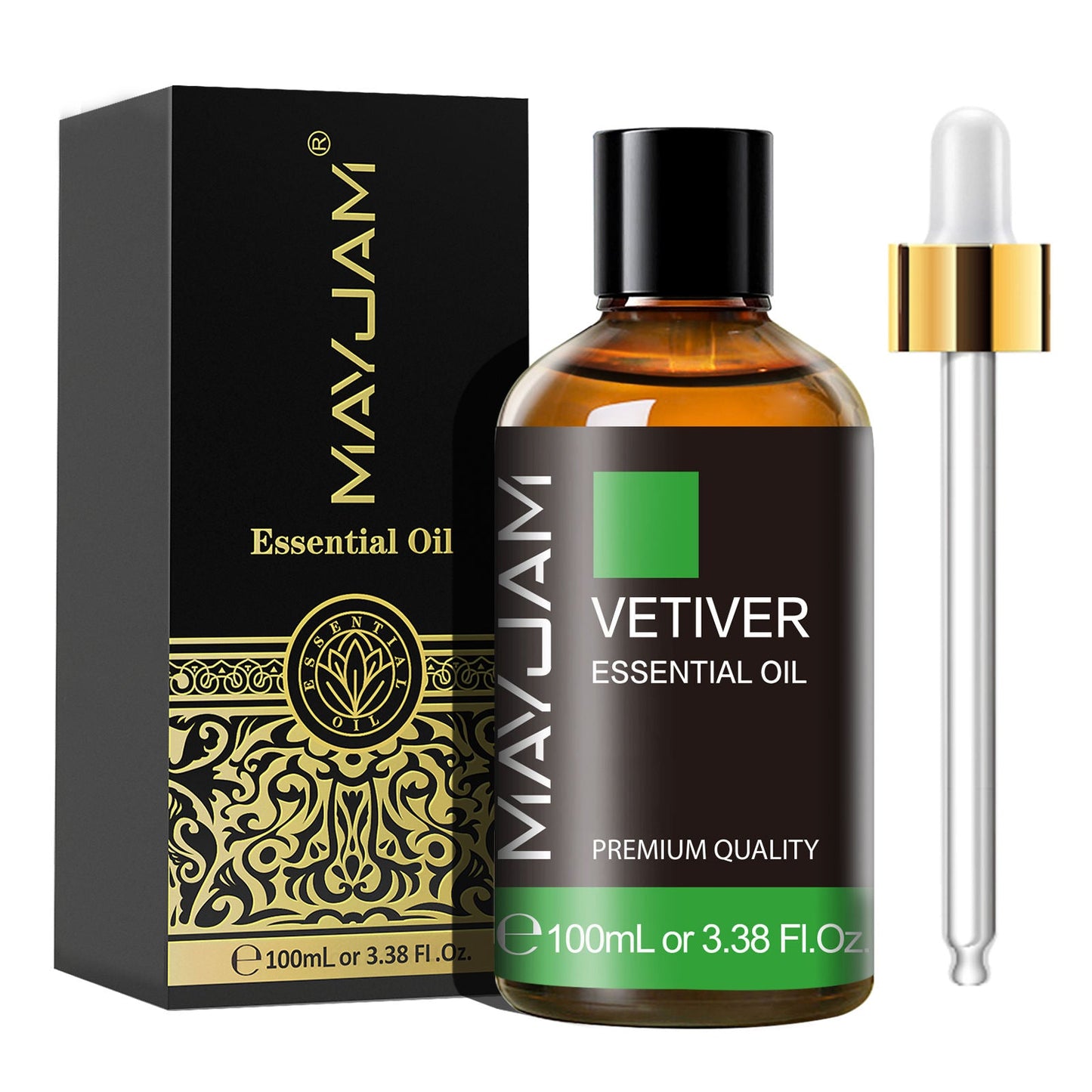 Vetiver Essential Oil 100ml | Natural Aromatherapy | Mayjam